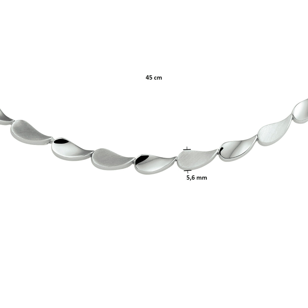 Halskette Poly/matt 5,6 mm 45 cm Silber rhodiniert