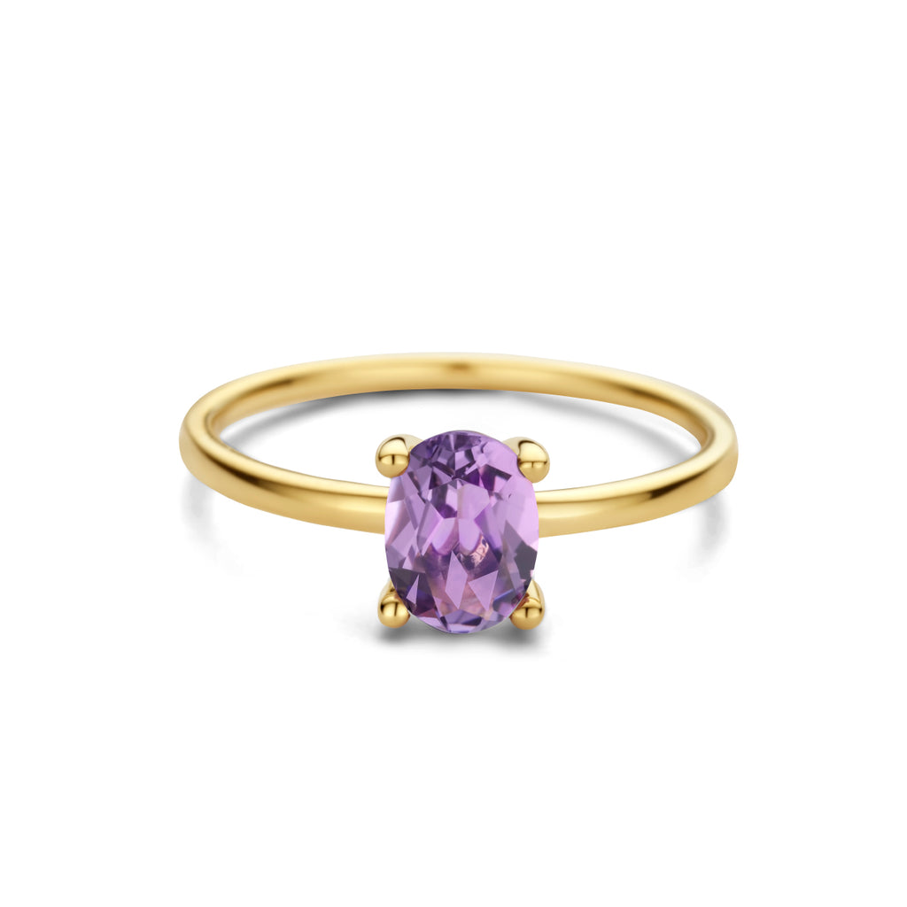 ring amethist 14K geelgoud
