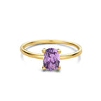 ring amethist 14K geelgoud