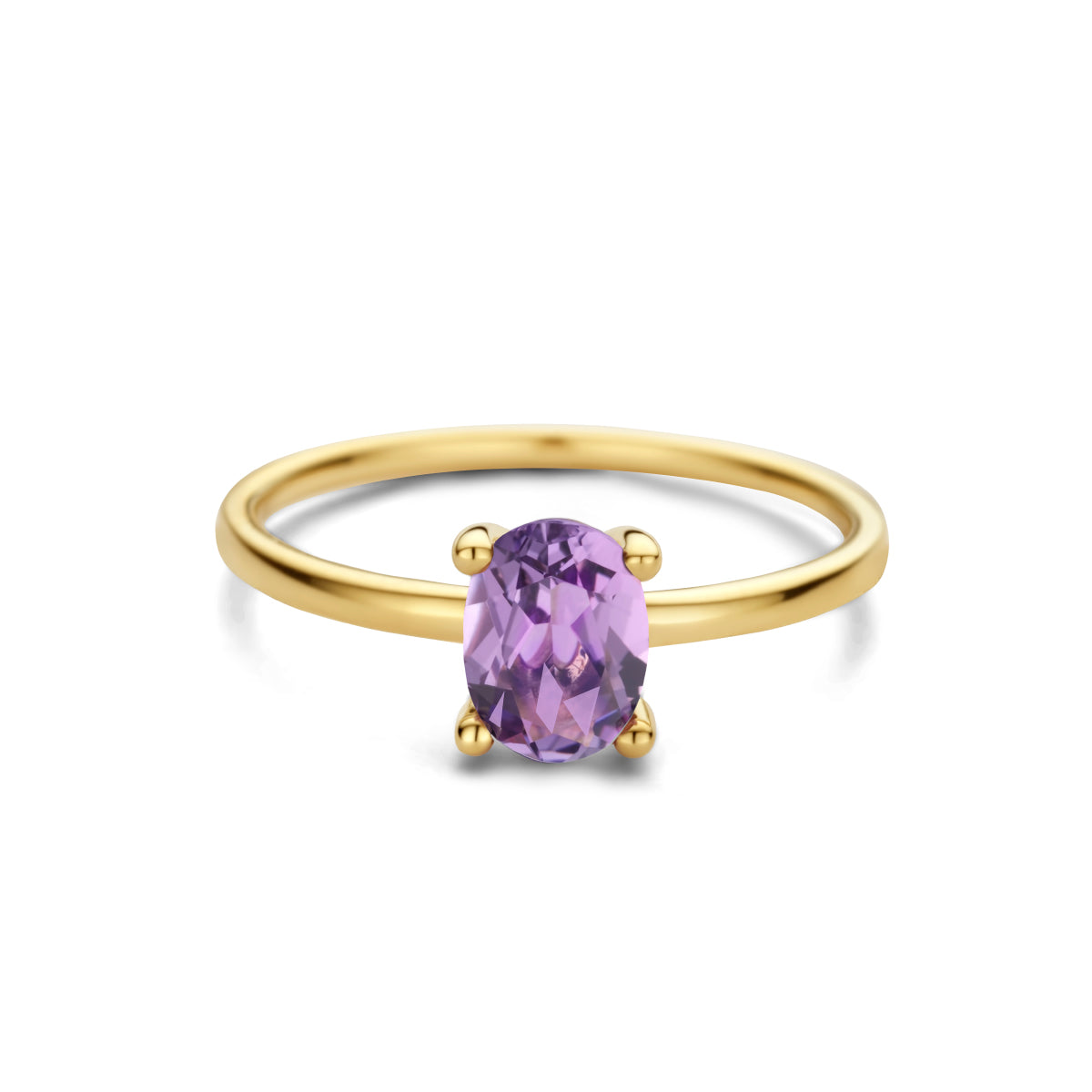 ring amethist 14K geelgoud