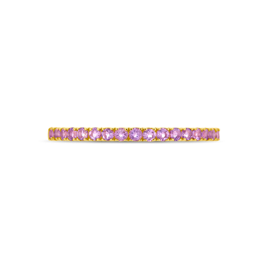 ring met geboortesteen licht amethist juni 14K geelgoud