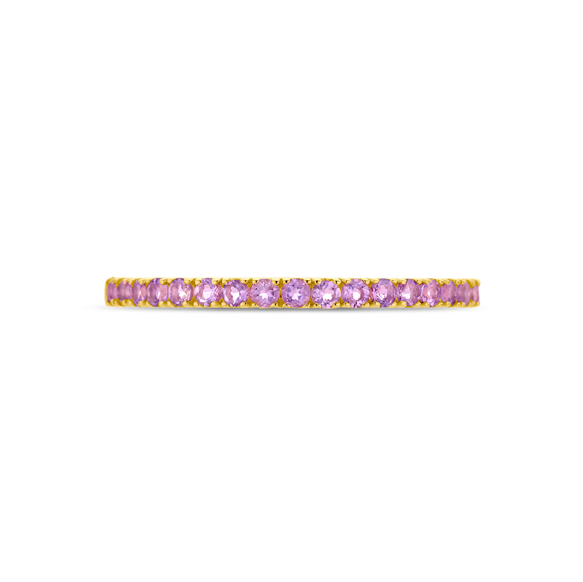 ring met geboortesteen licht amethist juni 14K geelgoud