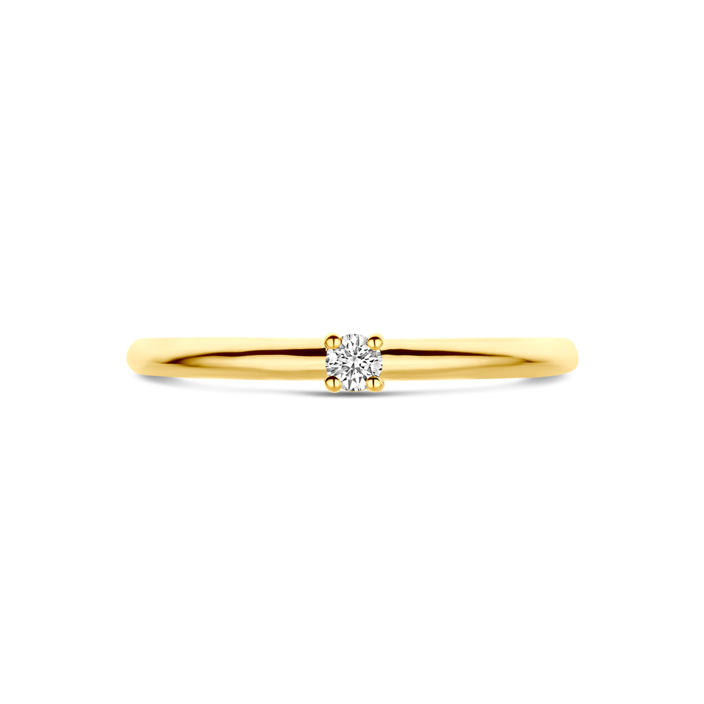 ring diamant 0.05ct h si 14K geelgoud