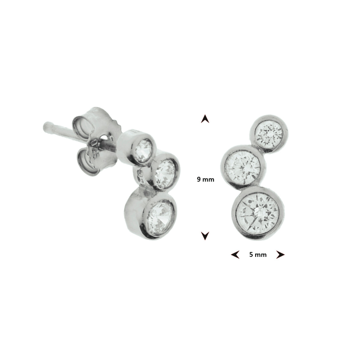 Ohrstecker Zirkonia Silber rhodiniert