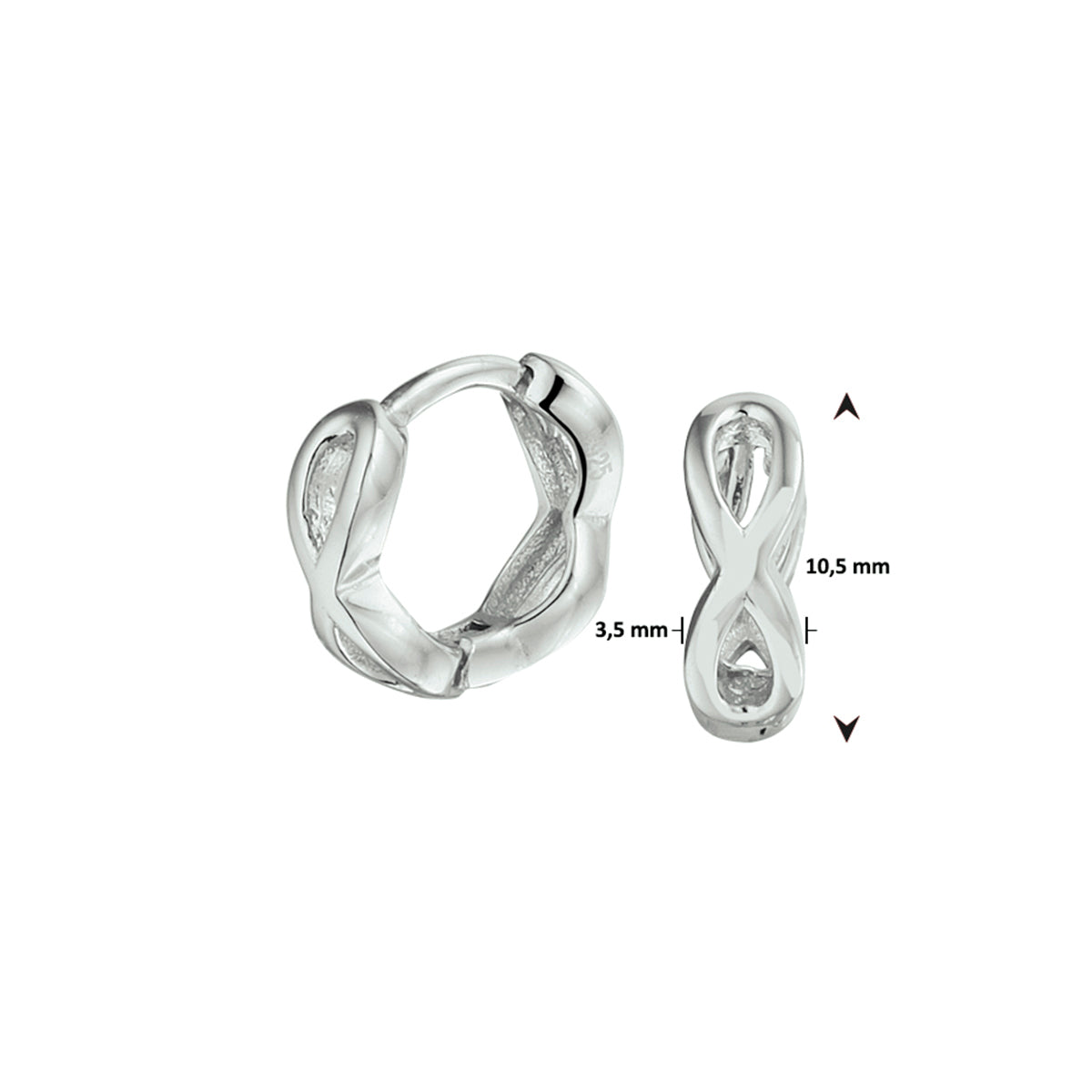 Ohrhänger Infinity Silber rhodiniert