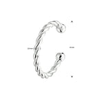 earcuff gedraaid 13 mm zilver gerhodineerd