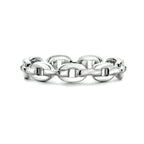ring schakel zilver gerhodineerd