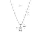 Halskette Zirkonia 41 + 4 cm Silber rhodiniert