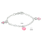 Armband Herz Emaille Silber Weiß