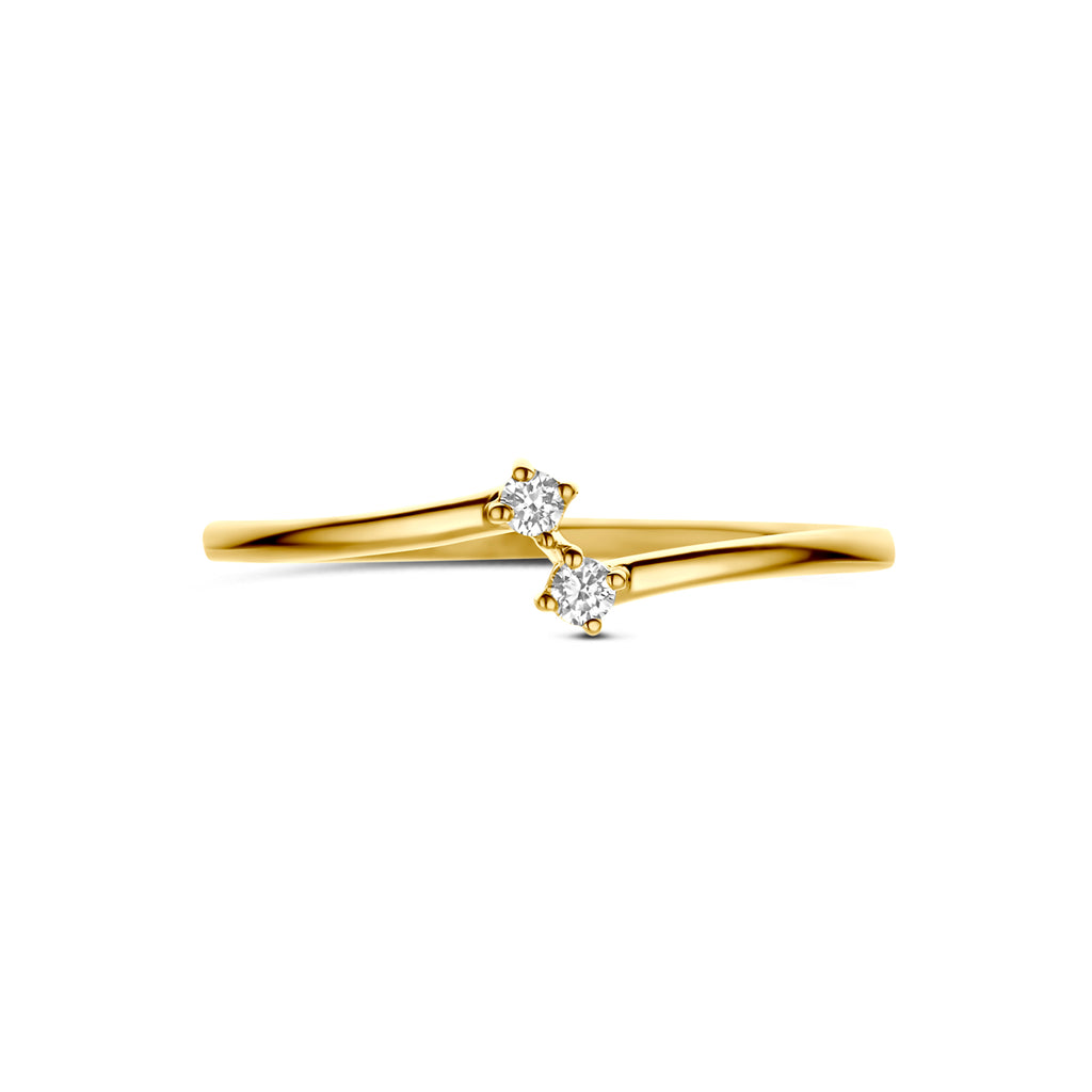 ring diamant 0.05ct h si 14K geelgoud
