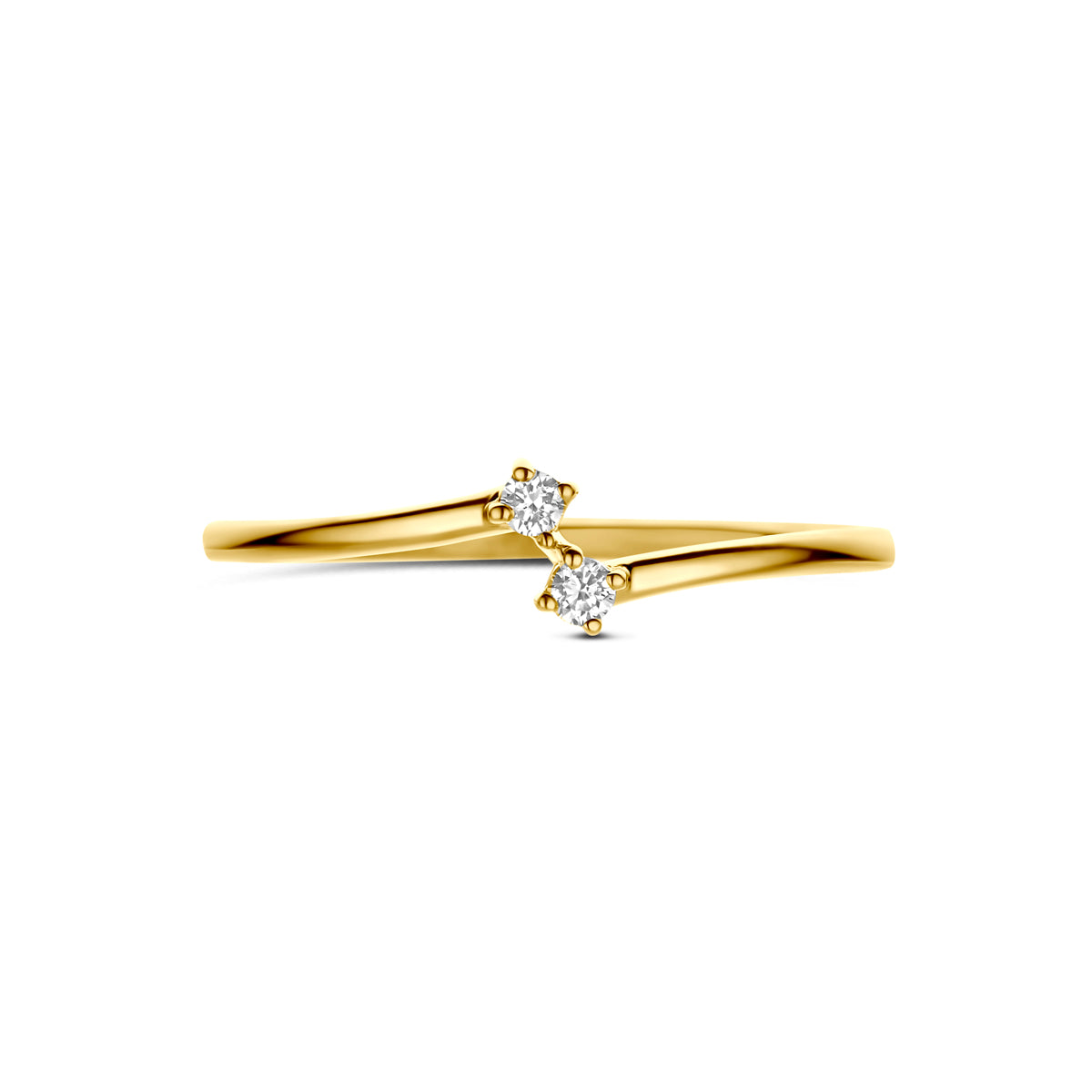 ring diamant 0.05ct h si 14K geelgoud