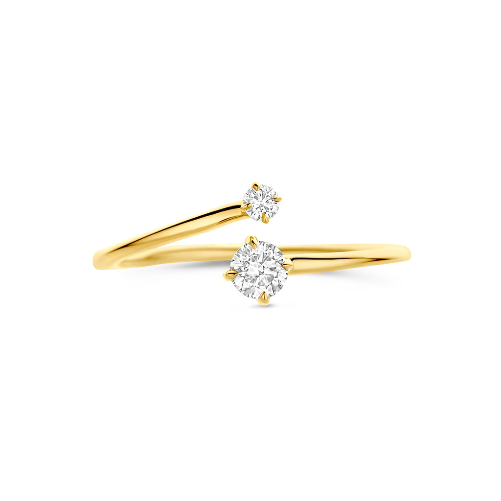 Ring Laborgezüchteter Diamant 0,20ct H SI 14K Gelbgold