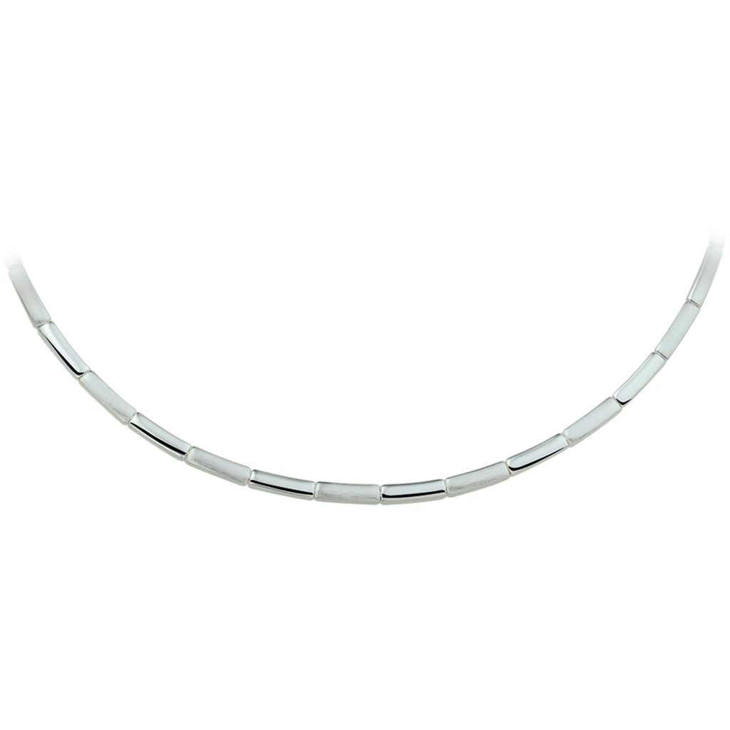 Halskette poliert/matt 3,5 mm Silber rhodiniert