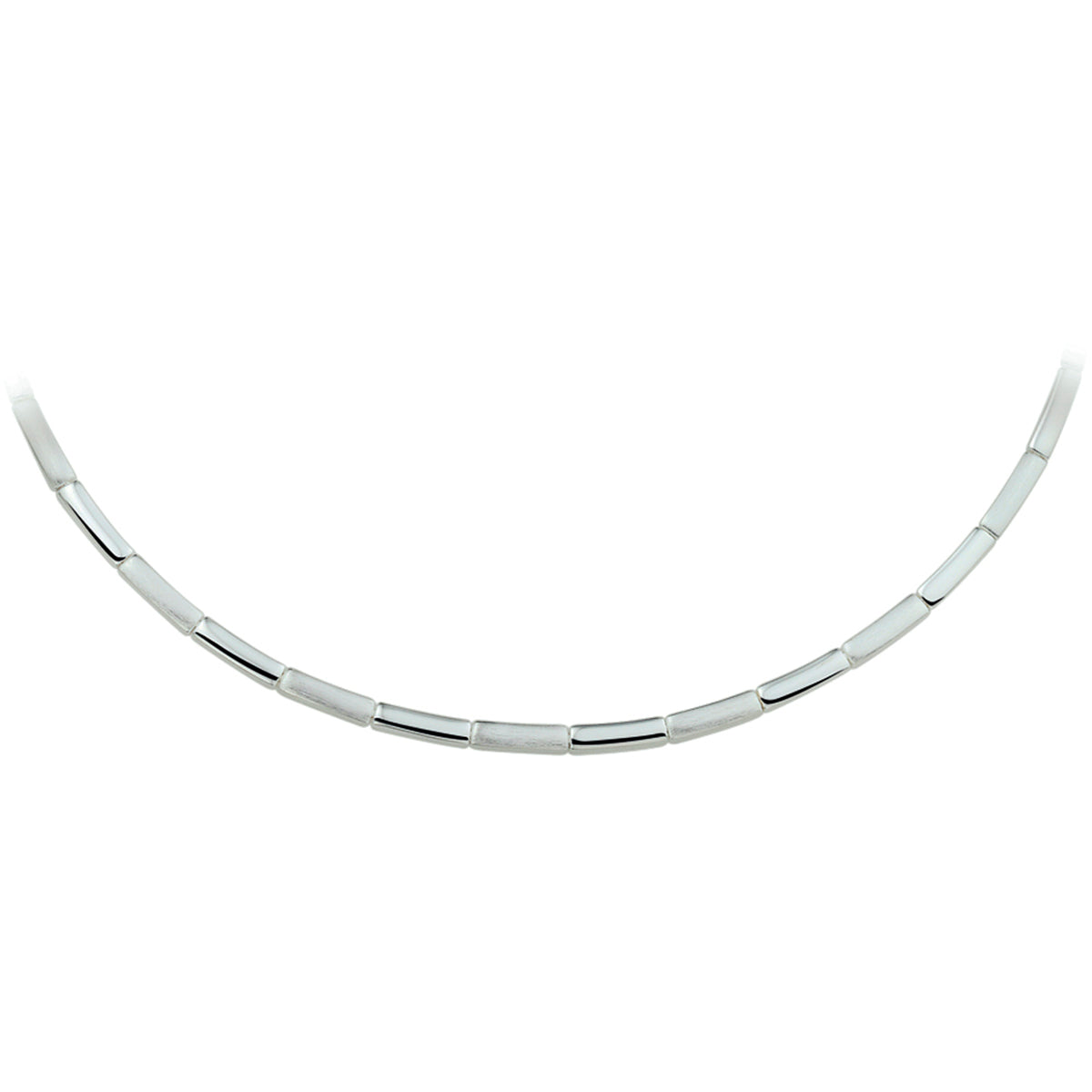Halskette poliert/matt 3,5 mm Silber rhodiniert