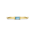 Ring mit Geburtsstein Aquamarin März 14K Gelbgold