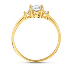 ring trilogie zirkonia 14K geelgoud