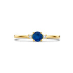Ring Trilogie Saphir und Diamant 0,03 ct (2x 0,015 ct) h p1 14 K Gelbgold