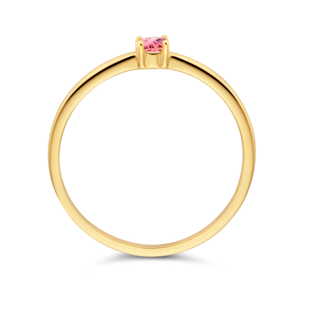 Ring mit Geburtsstein Turmalin Oktober 14K Gelbgold