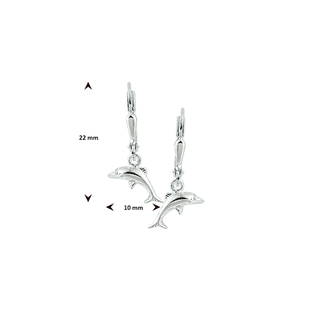 Ohrringe Delphin Brisur Haken Silber weiß