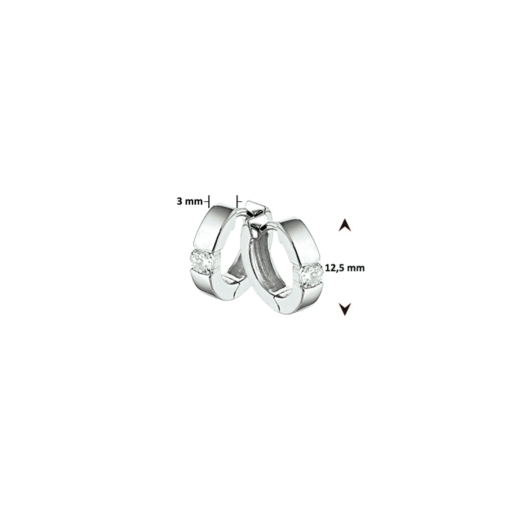 klapoorringen zirkonia zilver gerhodineerd