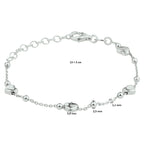 armband hartjes 13 + 3 cm zilver gerhodineerd
