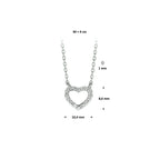 Halskette Herz Zirkonia 1,0 mm 40 + 4 cm Silber rhodiniert