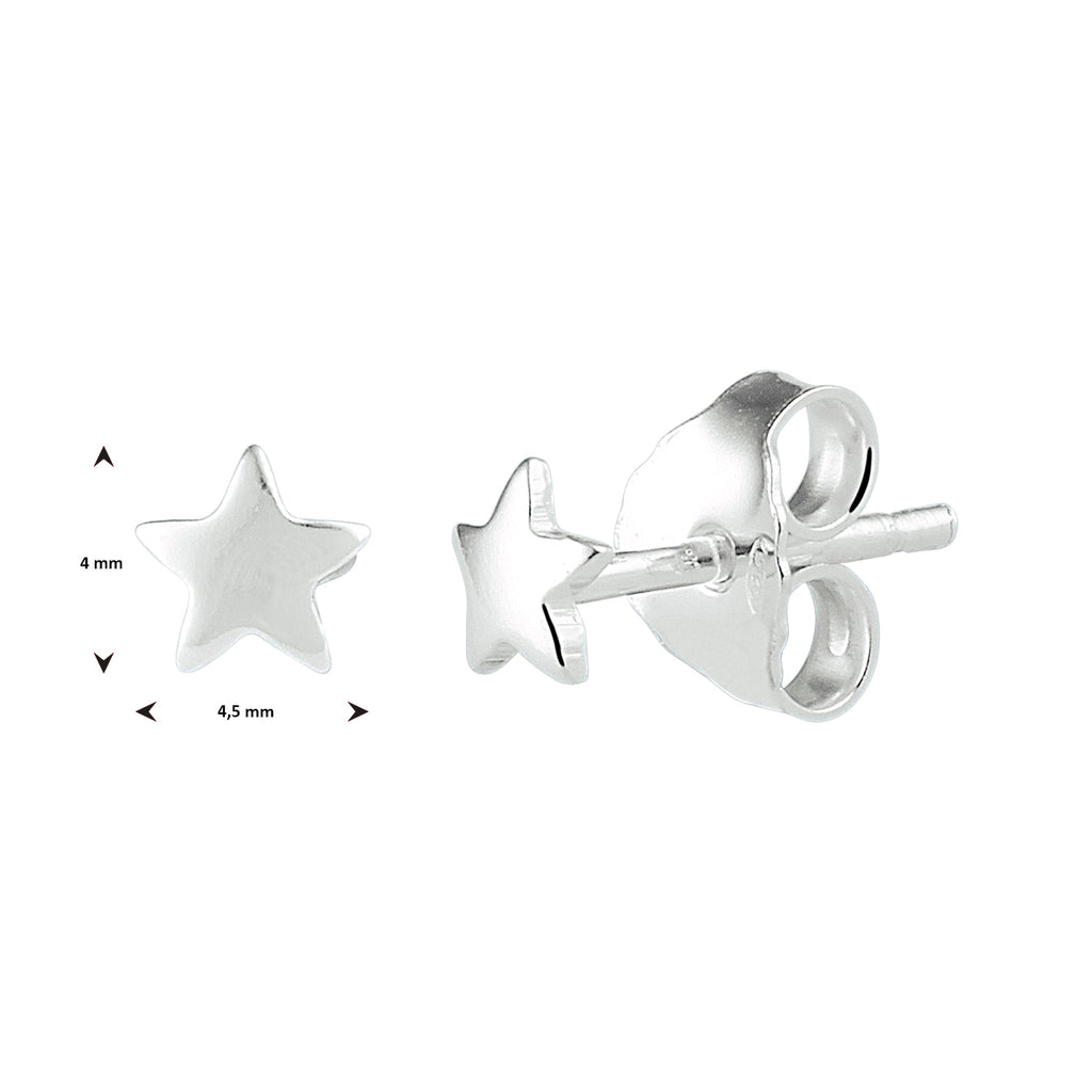 Ohrstecker Stern silber weiß