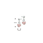 oorhangers hart zilver wit