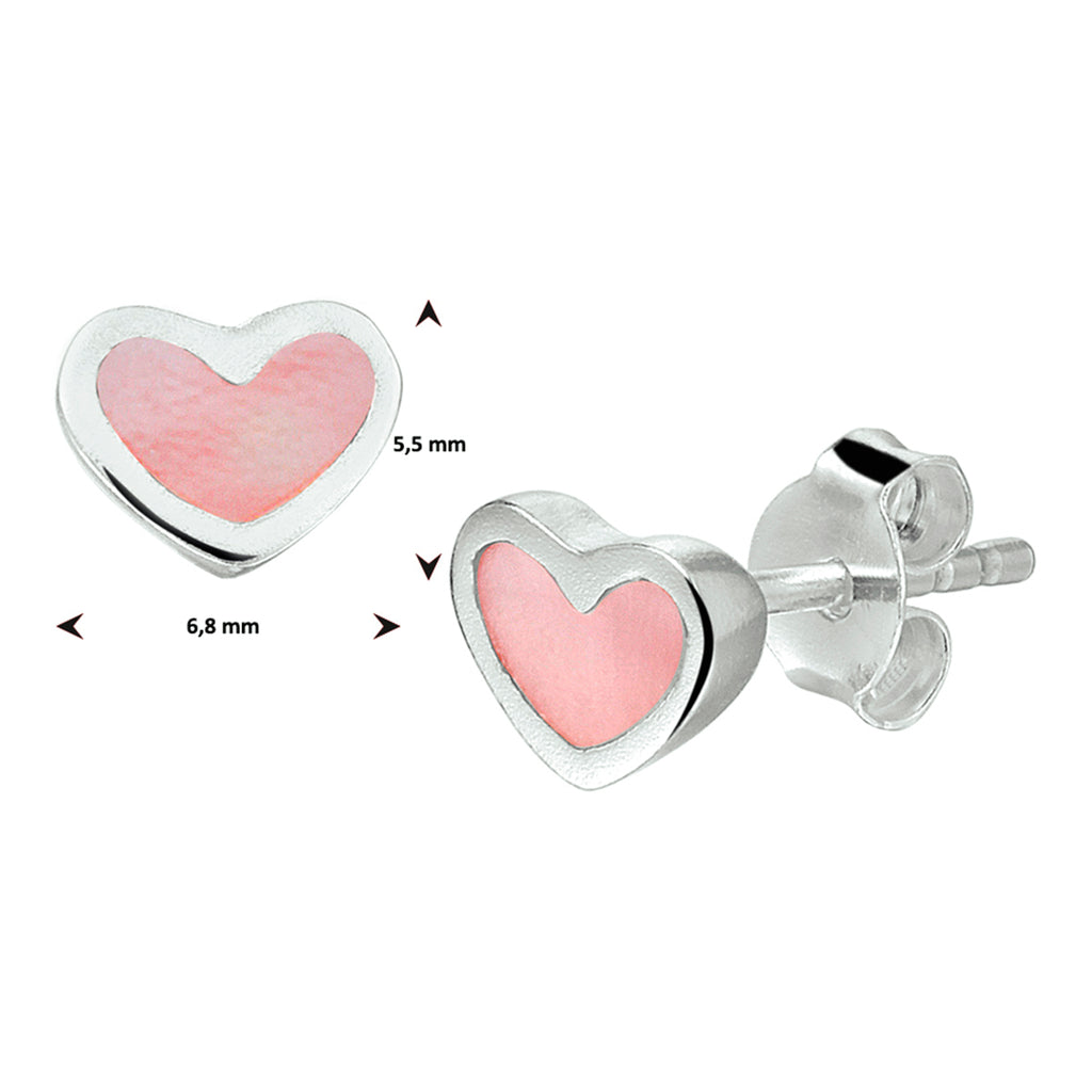 oorknoppen hart zilver wit