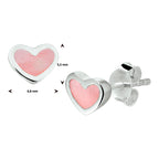 oorknoppen hart zilver wit