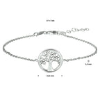 armband levensboom 1,5 mm 17 + 3 cm zilver gerhodineerd