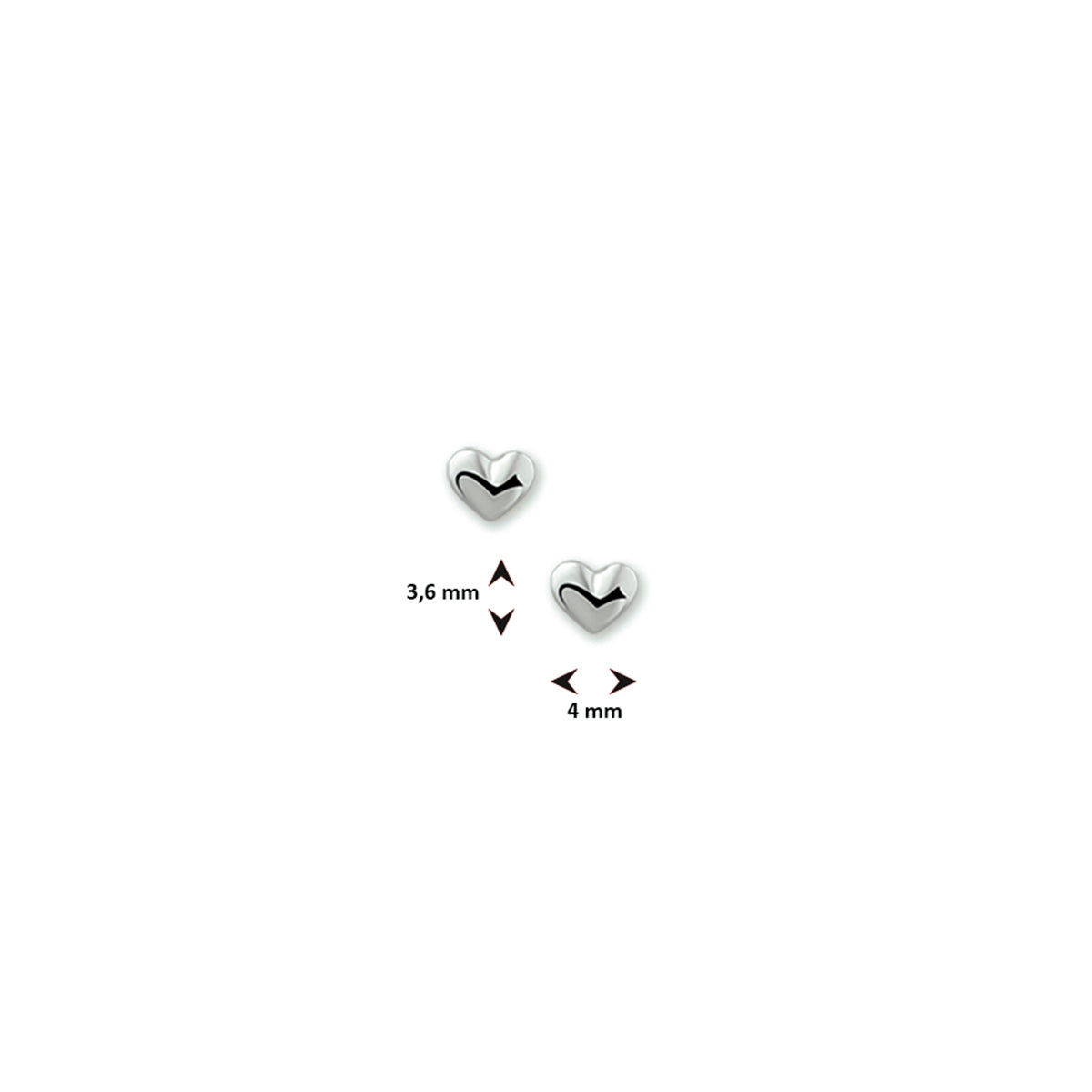 Ohrstecker Herz silber weiß