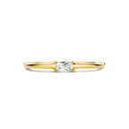 ring met geboortesteen zirkonia april 14K geelgoud