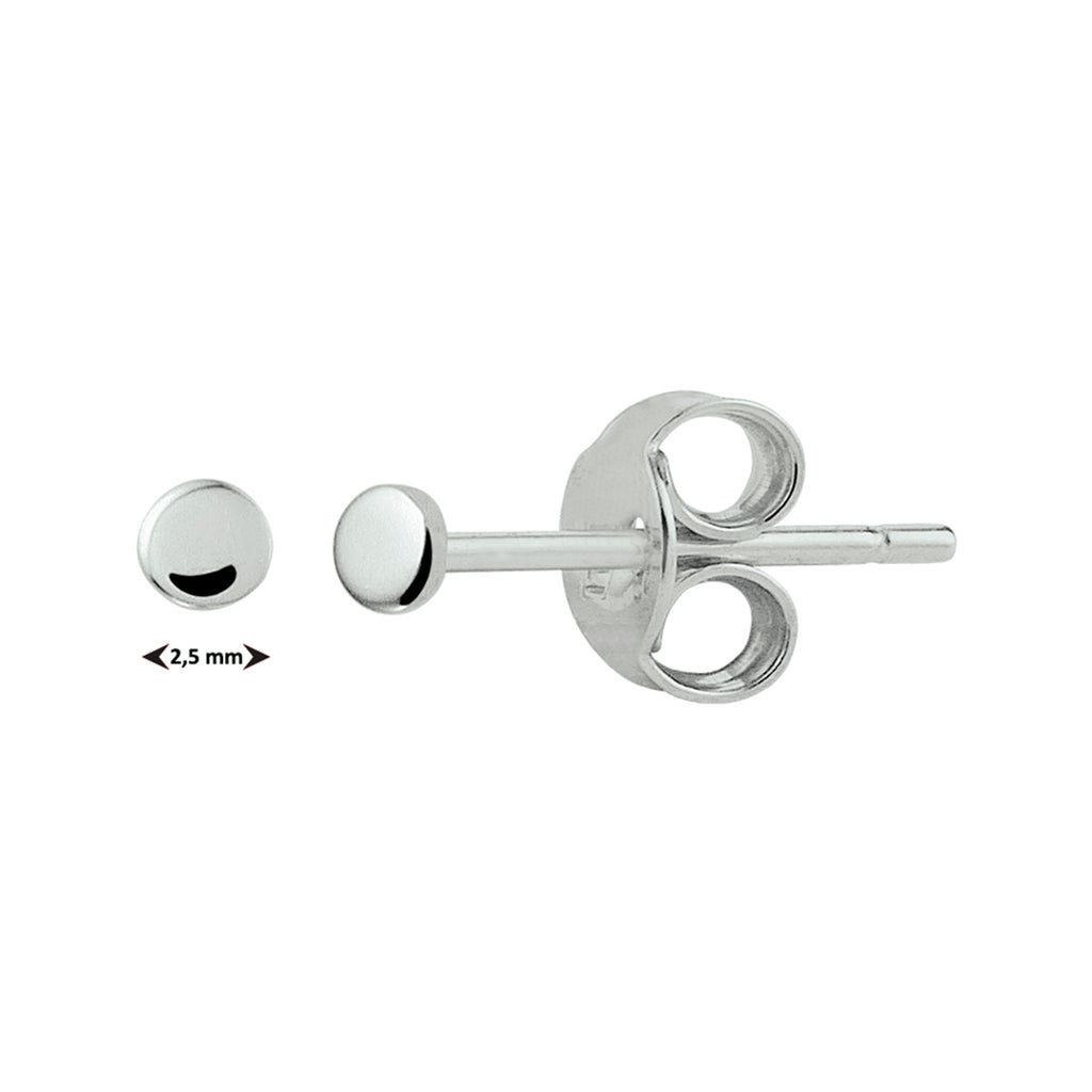 Ohrstecker rund Silber rhodiniert