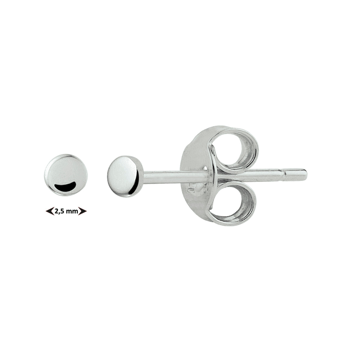 Ohrstecker rund Silber rhodiniert