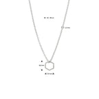 Halskette Sechseck 40 - 42 - 44 cm Silber rhodiniert