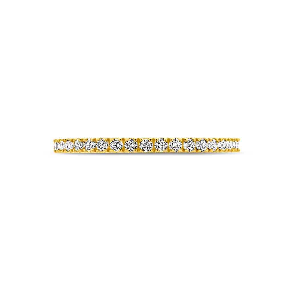 ring met geboortesteen zirkonia april 14K geelgoud