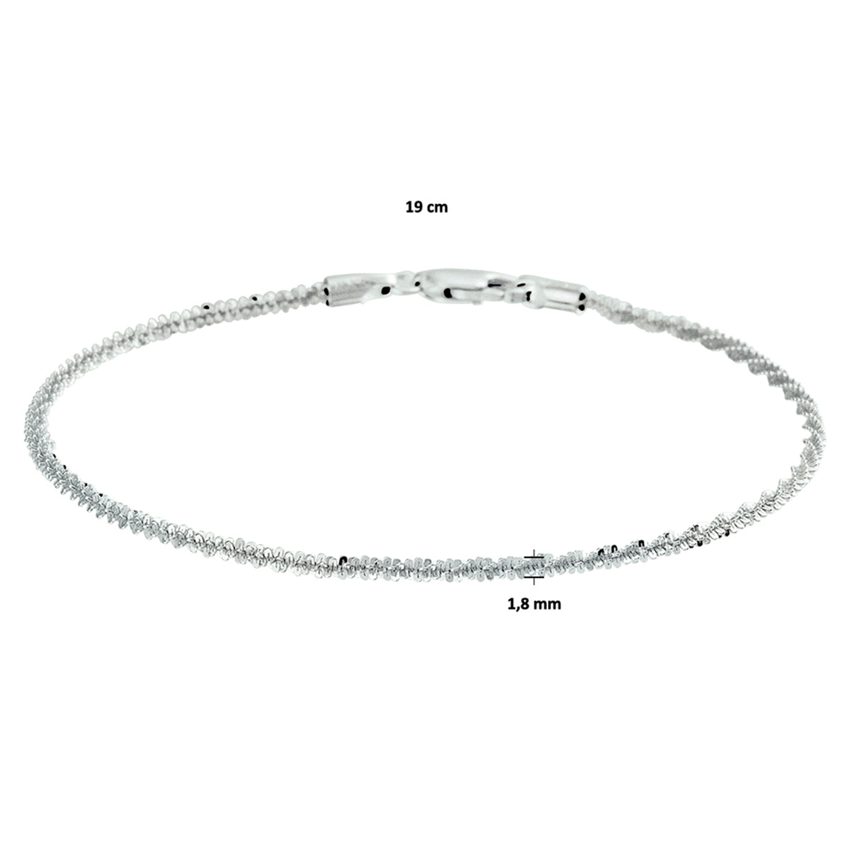 Armband Fantasie 1,8 mm Silber weiß