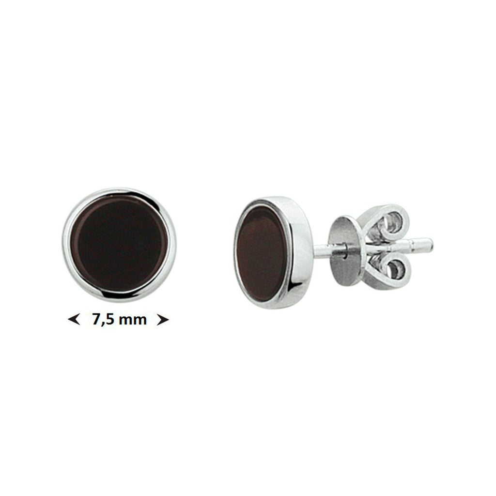 Ohrstecker Onyx Silber rhodiniert