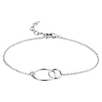Armband Kreise 1,3 mm 16 + 2,5 cm Silber rhodiniert