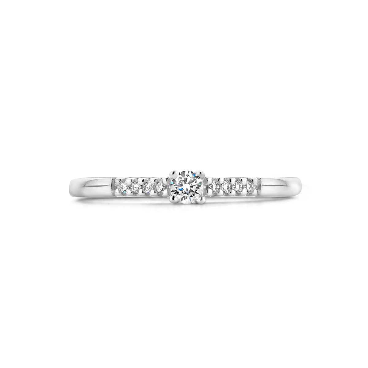 ring diamant 0.10ct h si 14K witgoud
