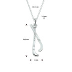 Halskette Anhänger Hockey 41 + 4 cm Silber weiß