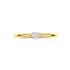 ring lab grown diamant 0.10ct h si 14K bicolor goud geel/wit