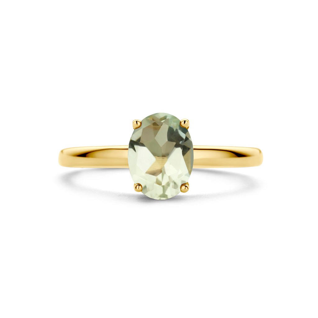 ring groen amethist 14K geelgoud