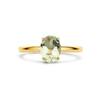 ring groen amethist 14K geelgoud