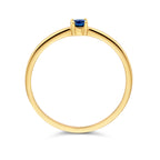 ring met geboortesteen saffier september 14K geelgoud