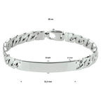 Gravurarmband Gourmetplatte 8 mm Silber rhodiniert