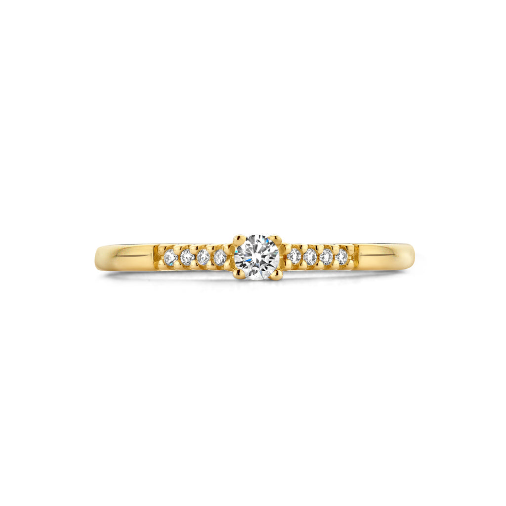 ring diamant 0.10ct h si 14K geelgoud