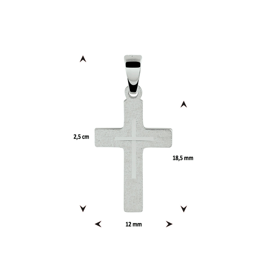 Anhänger Kreuz Silber rhodiniert
