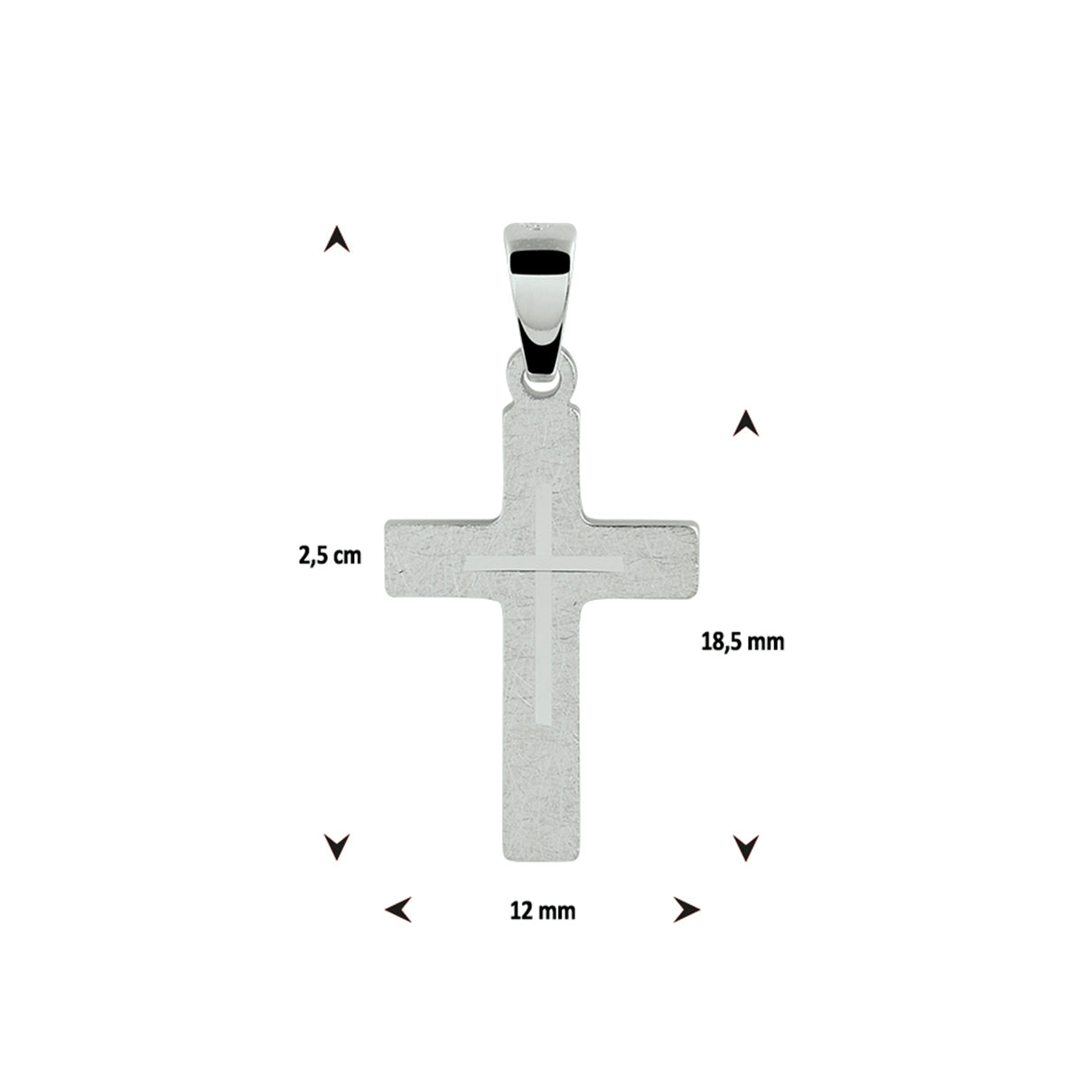 Anhänger Kreuz Silber rhodiniert